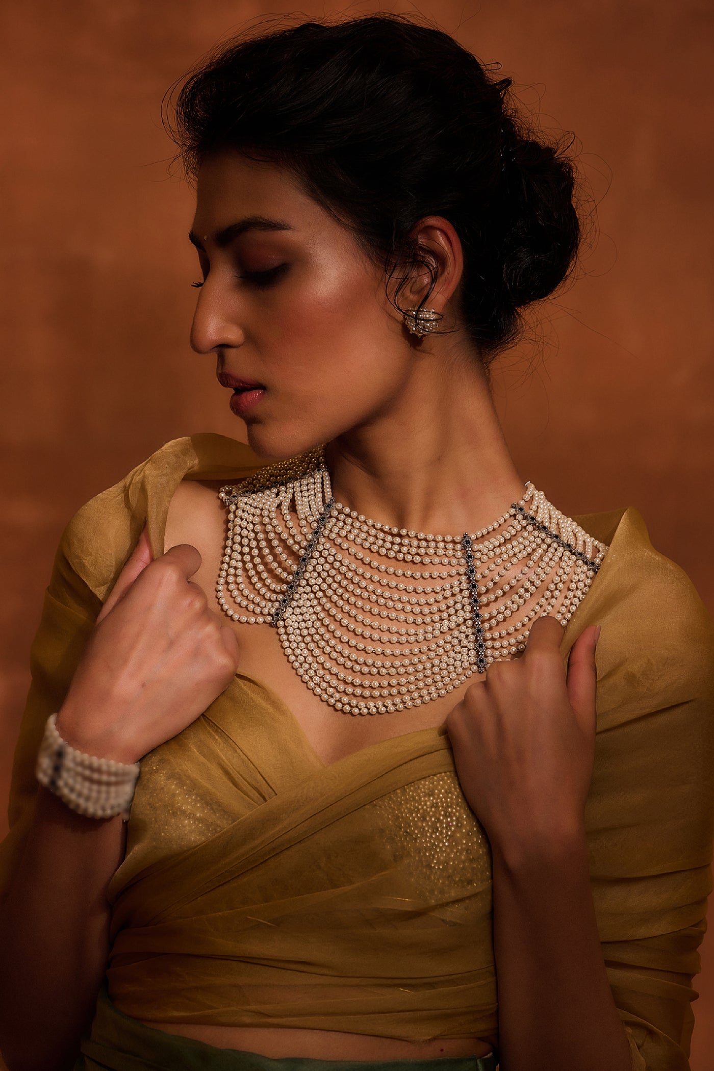 Tarun Tahiliani Jewellery Silver Necklace Ivory Black indian designer wear online shopping melange singapore