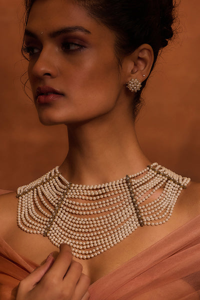 Tarun Tahiliani Jewellery Silver Necklace Ivory Gold indian designer wear online shopping melange singapore