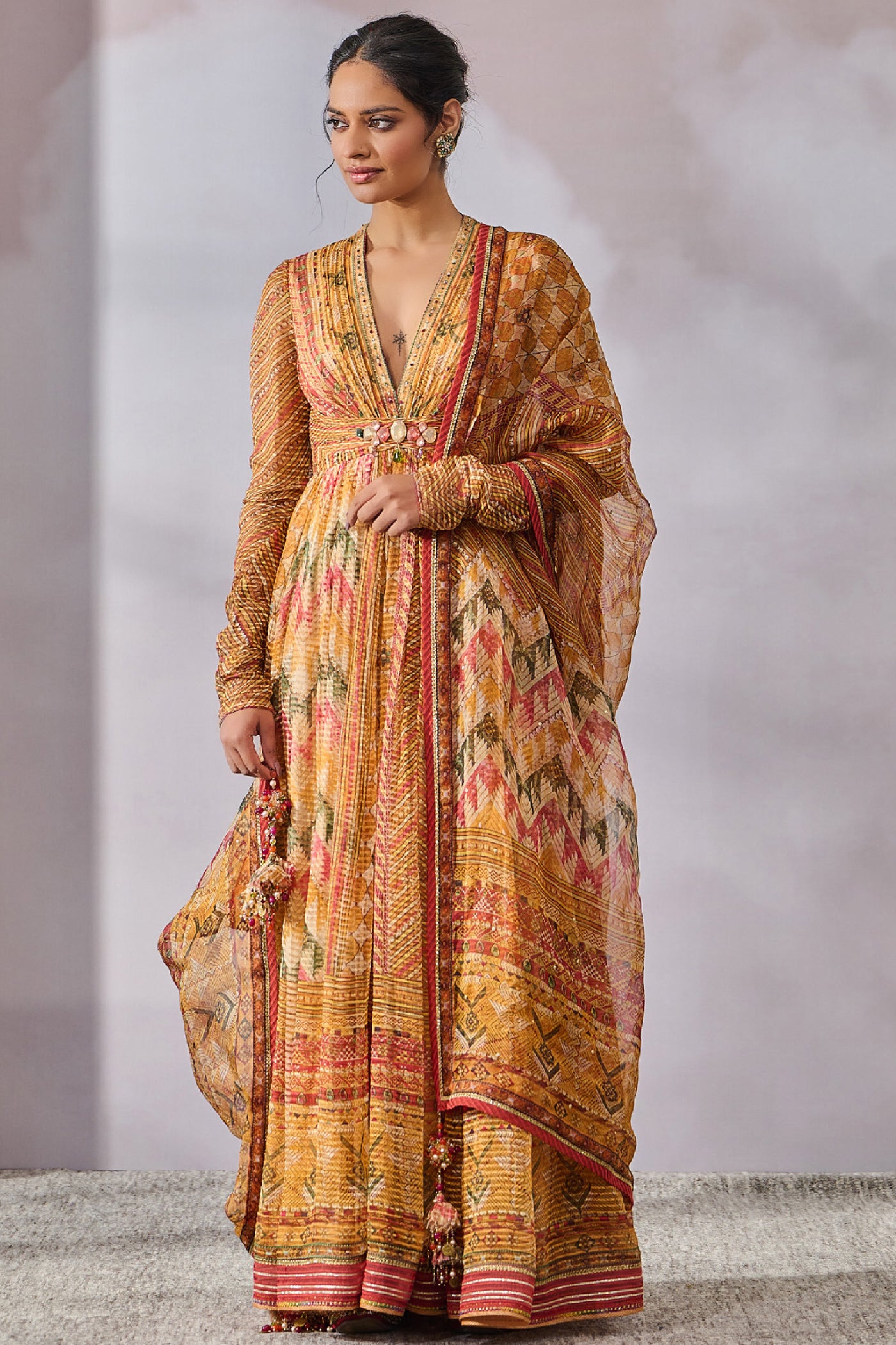 Tarun Tahiliani Anarkali Dupatta Churidar indian designer wear online shopping melange singapore