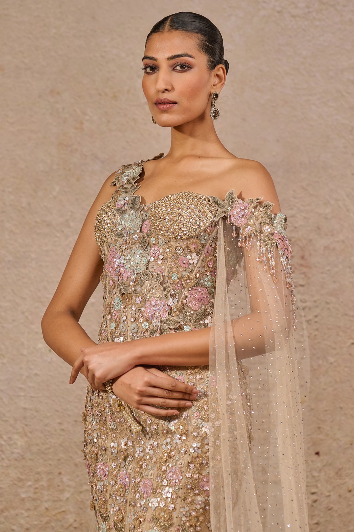 Tarun Tahiliani Bloom Fish Tail Lehenga indian designer wear online shopping melange singapore