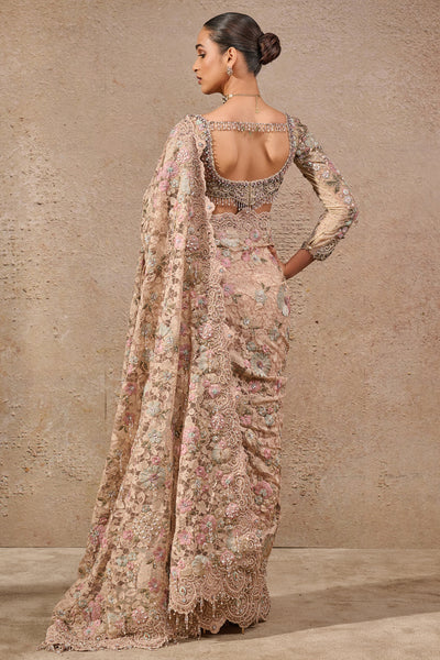 Tarun Tahiliani Bloom Hand Embroidered Saree indian designer wear online shopping melange singapore