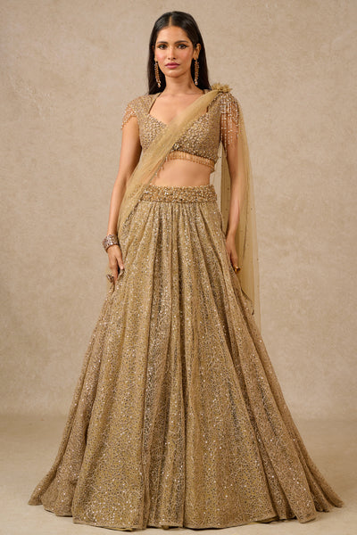 Tarun Tahiliani Blouse Drape Lehenga indian designer wear online shopping melange singapore