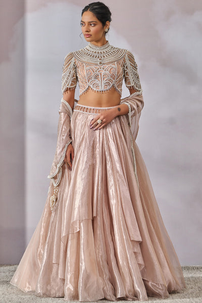 Tarun Tahiliani Blouse Drape Lehenga indian designer wear online shopping melange singapore