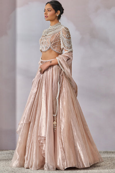 Tarun Tahiliani Blouse Drape Lehenga indian designer wear online shopping melange singapore