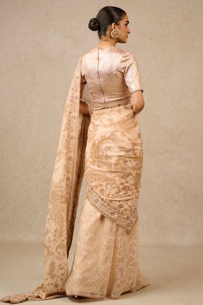 Tarun Tahiliani Blouse Drape Skirt Blush indian designer wear online shopping melange singapore