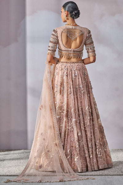 Tarun Tahiliani Blouse Dupatta Lehenga English Rose indian designer wear online shopping melange singapore