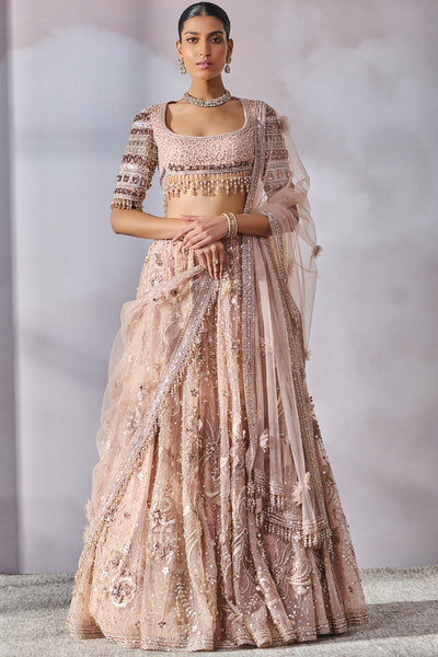 Tarun Tahiliani Blouse Dupatta Lehenga English Rose indian designer wear online shopping melange singapore