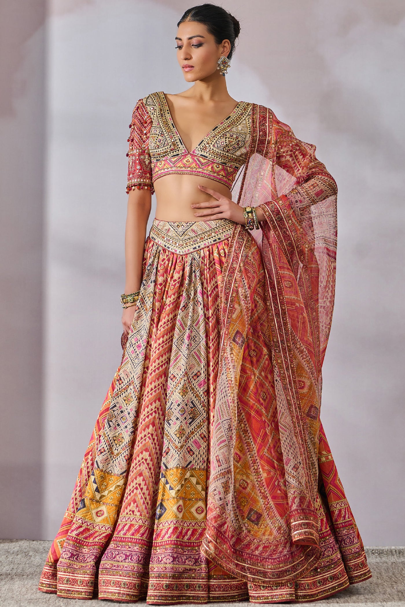 Tarun Tahiliani Blouse Dupatta Lehenga indian designer wear online shopping melange singapore
