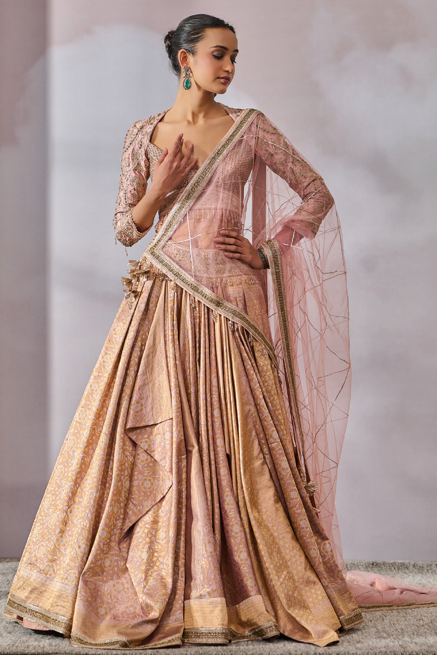 Tarun Tahiliani Blouse Dupatta Lehenga indian designer wear online shopping melange singapore