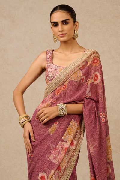 Tarun Tahiliani Blouse Saree Mauve indian designer wear online shopping melange singapore