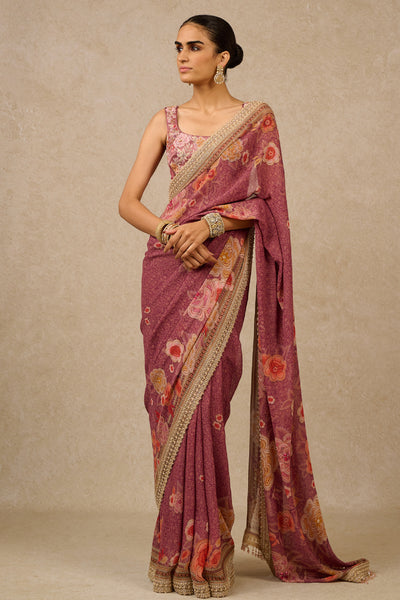 Tarun Tahiliani Blouse Saree Mauve indian designer wear online shopping melange singapore