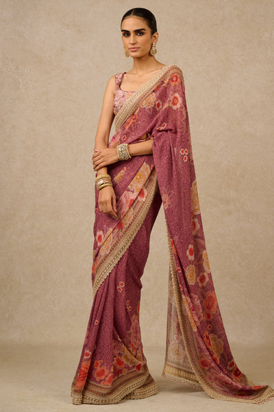 Tarun Tahiliani Blouse Saree Mauve indian designer wear online shopping melange singapore