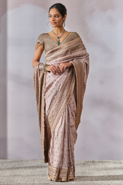 Tarun Tahiliani Blouse Saree Old Rose indian designer wear online shopping melange singapore