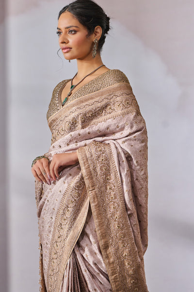 Tarun Tahiliani Blouse Saree Old Rose indian designer wear online shopping melange singapore