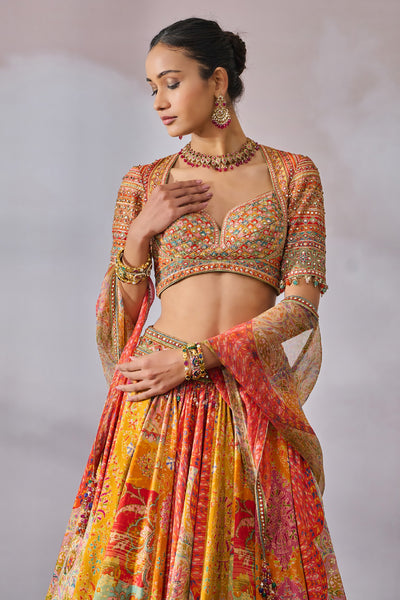 Tarun Tahiliani Blouse Scarf Lehenga indian designer wear online shopping melange singapore