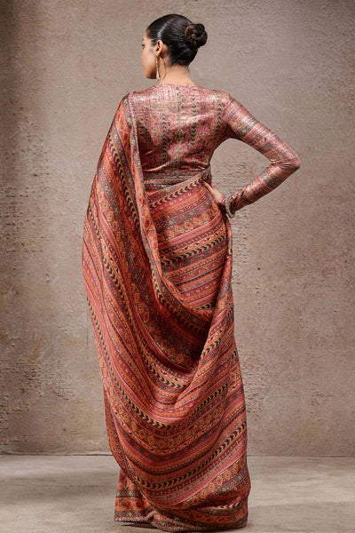 Tarun Tahiliani Brocade Saree Multi indian designer wear online shopping melange singapore 