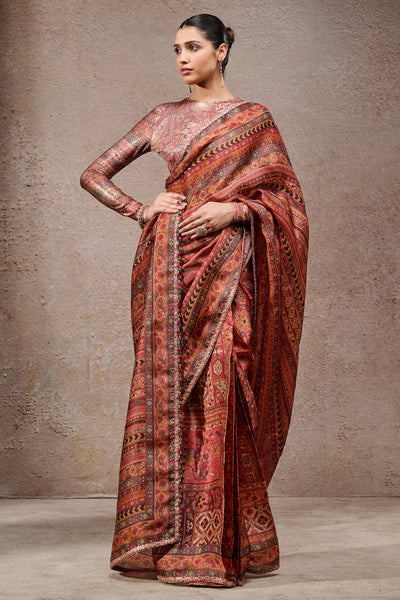 Tarun Tahiliani Brocade Saree Multi indian designer wear online shopping melange singapore 