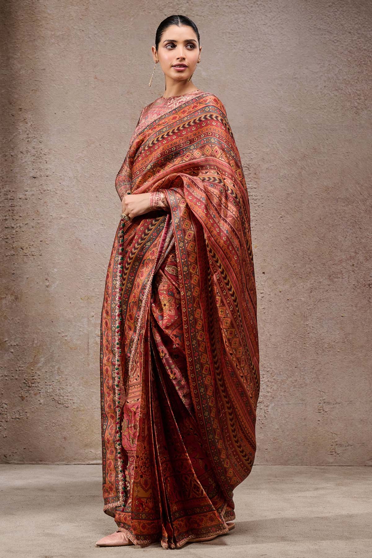 Tarun Tahiliani Brocade Saree Multi indian designer wear online shopping melange singapore 