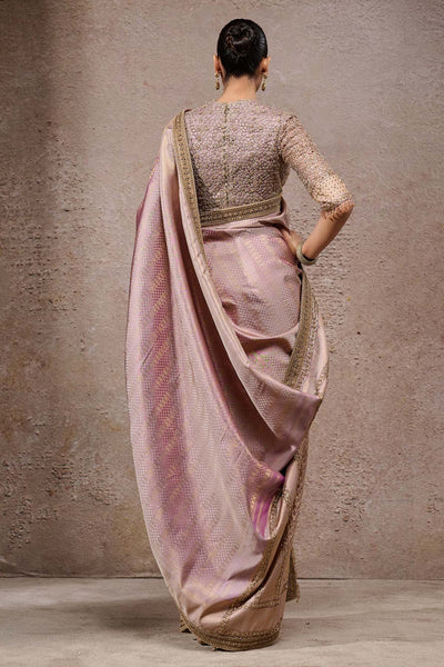 Tarun Tahiliani Brocade Saree Purple Gold indian designer wear online shopping melange singapore 
