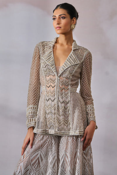 Tarun Tahiliani Bustier Jacket Sharara indian designer wear online shopping melange singapore