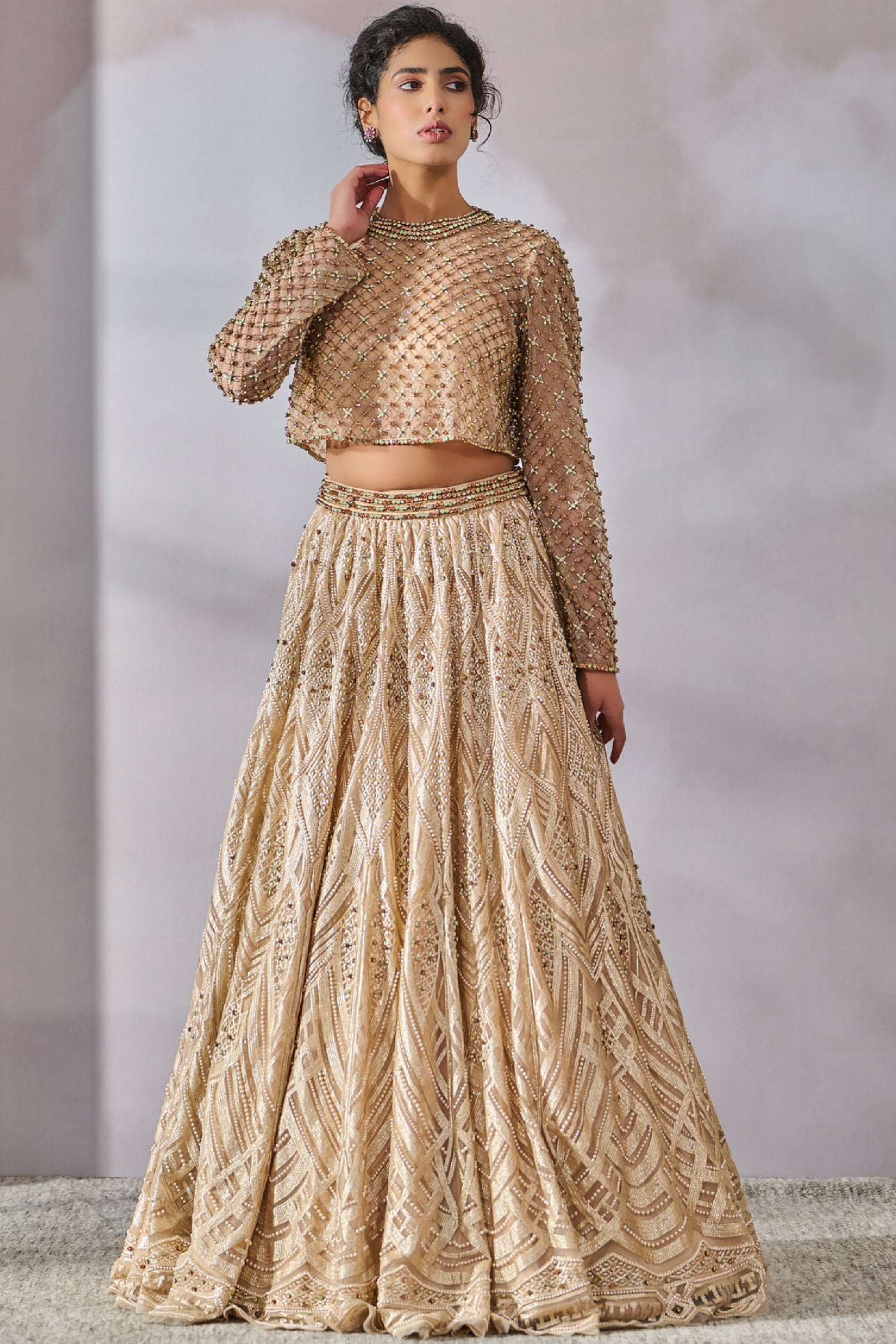 Tarun Tahiliani Bustier Top Lehenga indian designer wear online shopping melange singapore