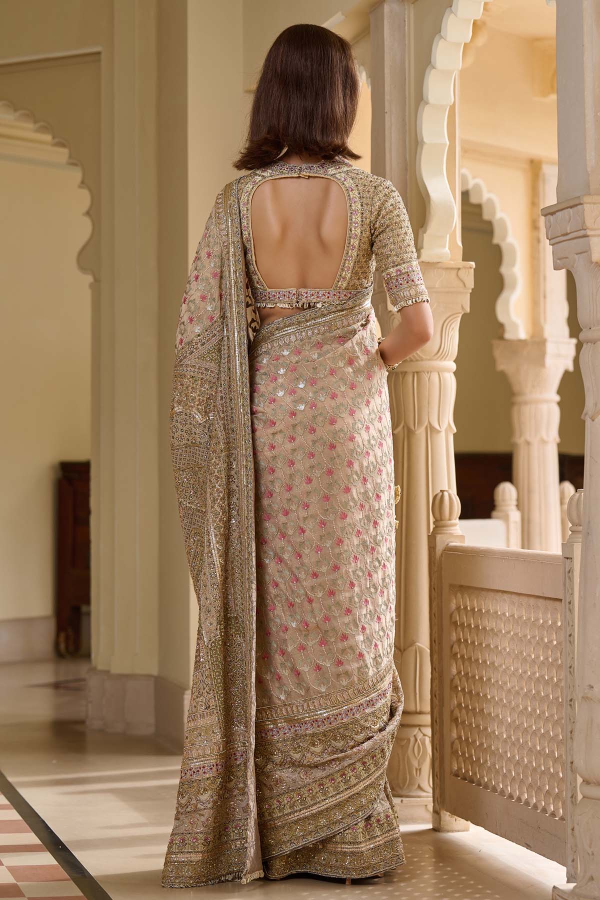 Tarun Tahiliani Byzantium Painted Saree Saree indian designer wear online shopping melange singapore 
