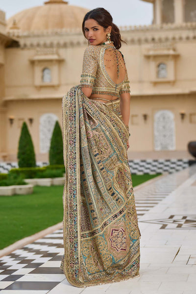 Tarun Tahiliani Byzantium Painted Saree Multi indian designer wear online shopping melange singapore 