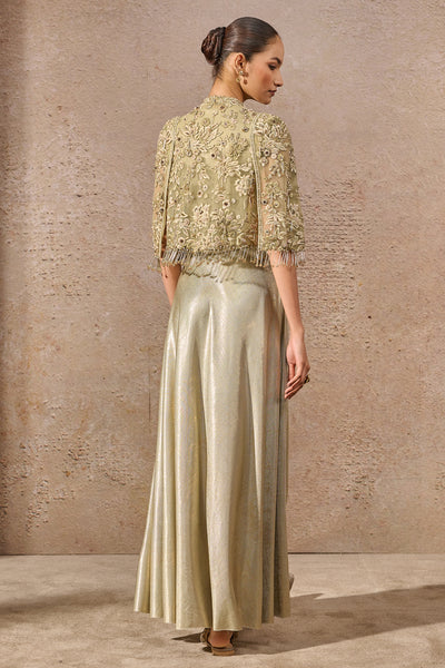 Tarun Tahiliani Cape And Drape Dress Set indian designer wear online shopping melange singapore