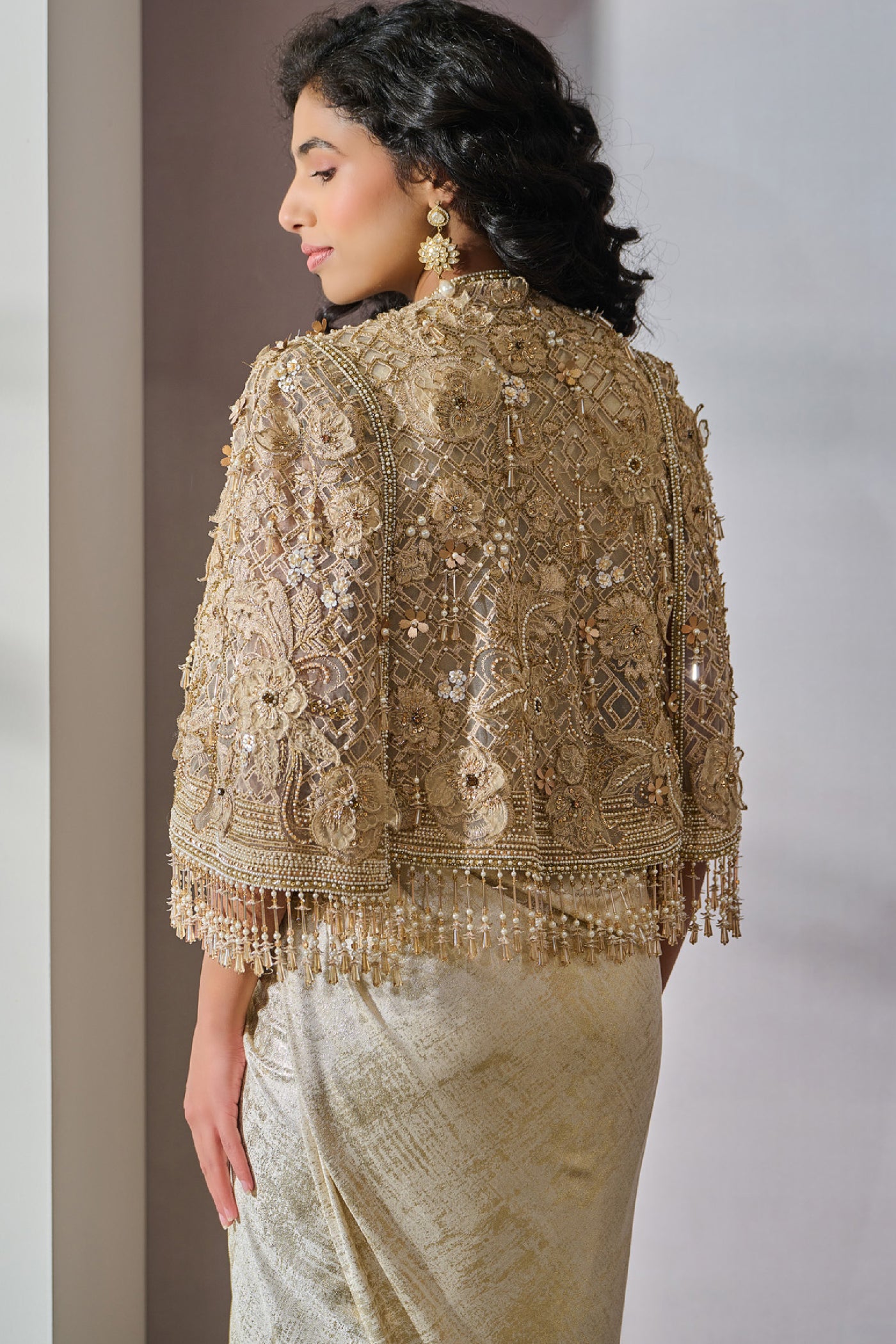 Tarun Tahiliani Cape indian designer wear online shopping melange singapore