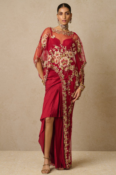 Tarun Tahiliani Cape Dress indian designer wear online shopping melange singapore