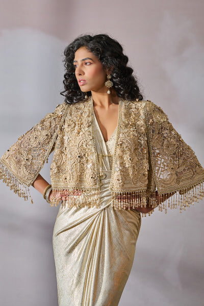 Tarun Tahiliani Cape indian designer wear online shopping melange singapore