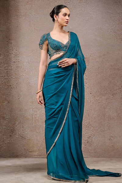 Tarun Tahiliani Classic Chiffon Saree indian designer wear online shopping melange singapore 
