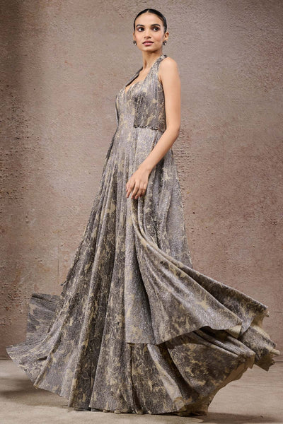 Tarun Tahiliani Classic Crinkle Gown indian designer wear online shopping melange singapore 