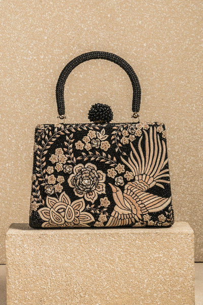 Tarun Tahiliani Accessories Classic Gara Embroidered Bag Indian designer wear online shopping melange singapore