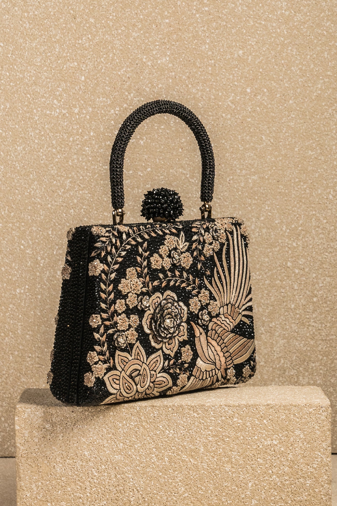 Tarun Tahiliani Accessories Classic Gara Embroidered Bag Indian designer wear online shopping melange singapore