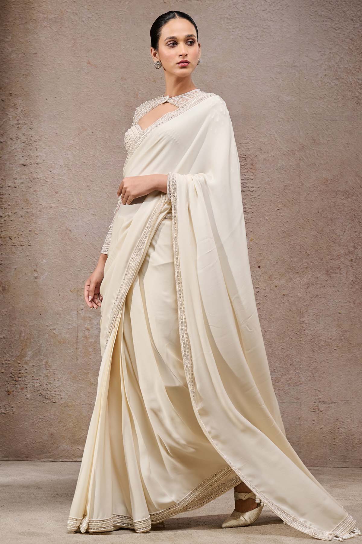 Tarun Tahiliani Classic Georgette Saree indian designer wear online shopping melange singapore 