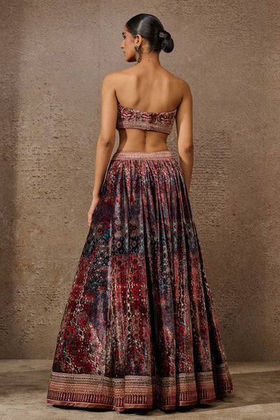 Tarun Tahiliani Classic Printed Cape Lehenga Set indian designer wear online shopping melange singapore