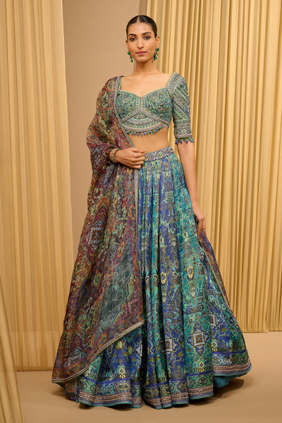 Tarun Tahiliani Classic Printed Lehenga indian designer wear online shopping melange singapore
