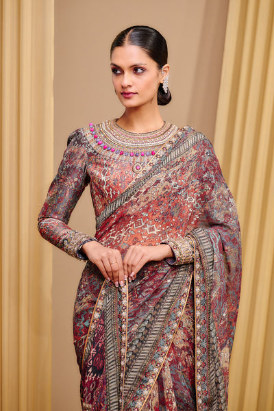 Tarun Tahiliani Classic Printed Saree indian designer wear online shopping melange singapore