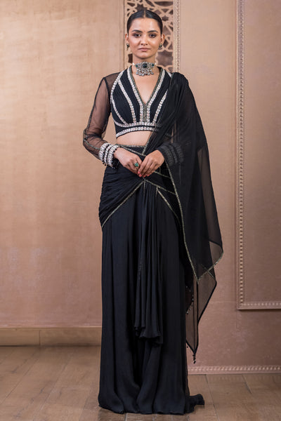 Tarun Tahiliani Concept Saree And Blouse indian designer wear online shopping melange singapore