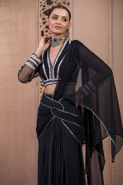 Tarun Tahiliani Concept Saree And Blouse indian designer wear online shopping melange singapore