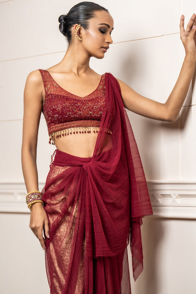 Tarun Tahiliani Concept Saree Blouse indian designer wear online shopping melange singapore