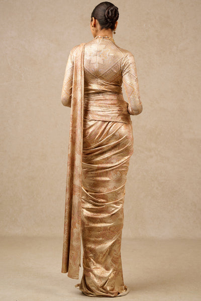 Tarun Tahiliani Concept Saree Bodysuit Gold indian designer wear online shopping melange singapore