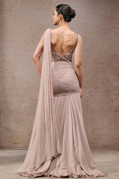 Tarun Tahiliani Concept Saree With Embroidered Bodysuit indian designer wear online shopping melange singapore 
