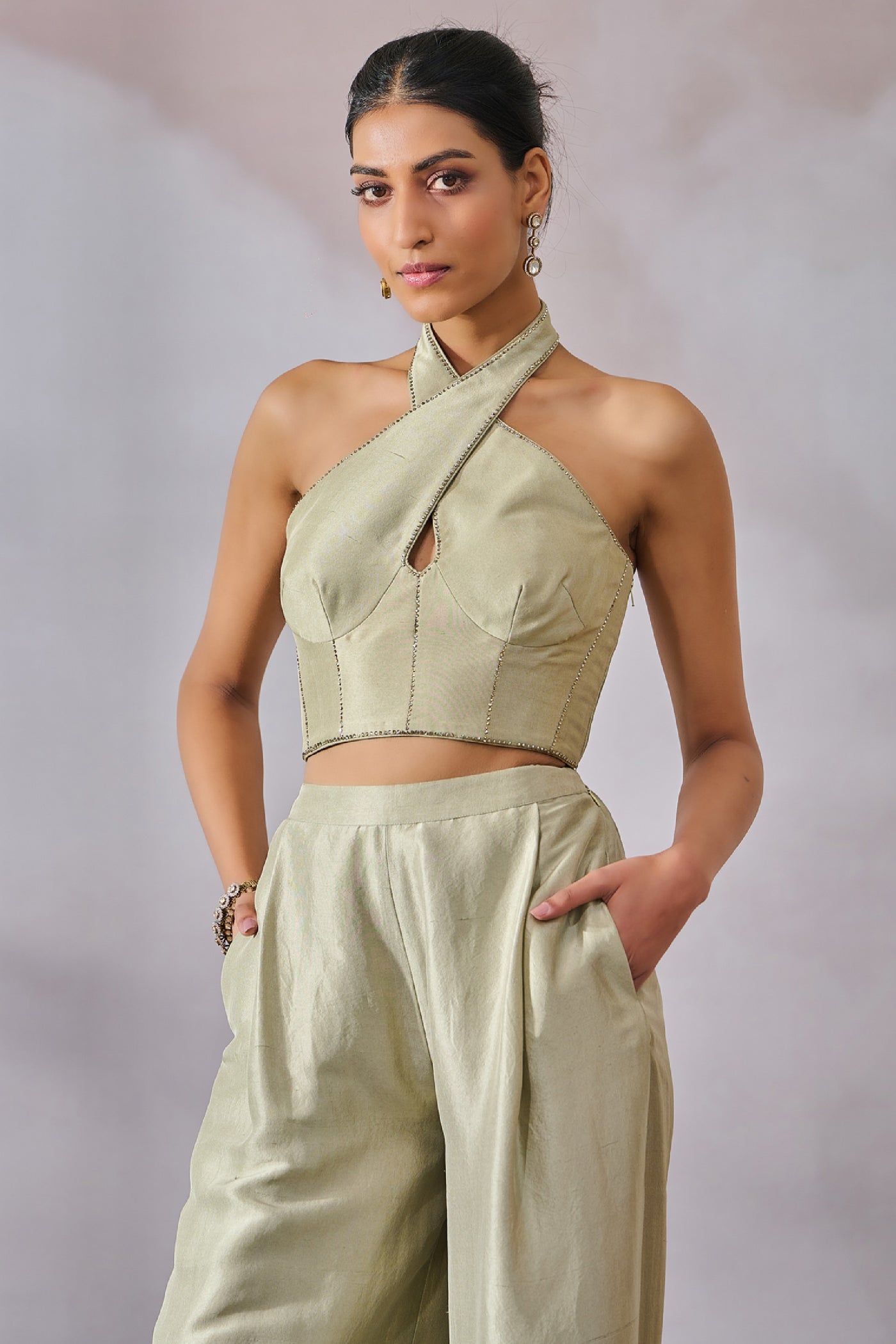 Tarun Tahiliani Corset Trousers indian designer wear online shopping melange singapore