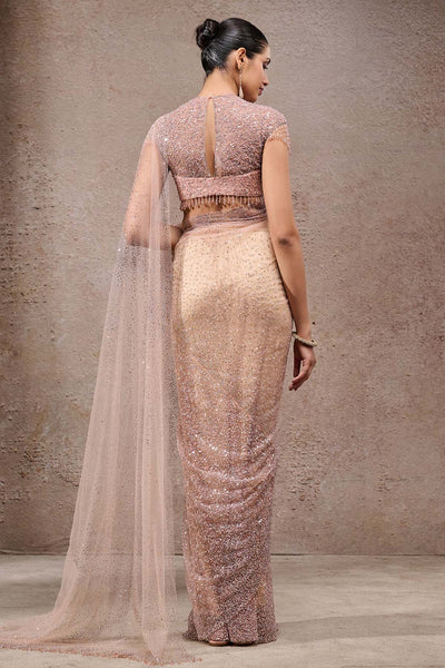 Tarun Tahiliani Crystal Sequin Embroidered Saree indian designer wear online shopping melange singapore 