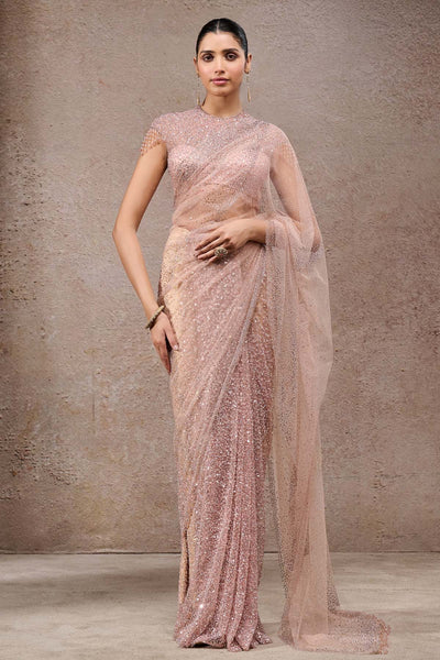 Tarun Tahiliani Crystal Sequin Embroidered Saree indian designer wear online shopping melange singapore 