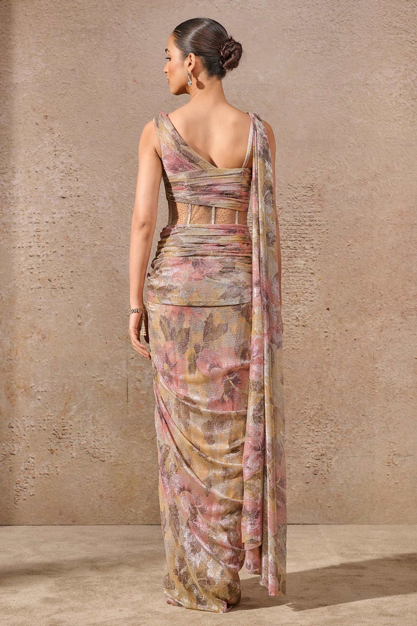 Tarun Tahiliani Draped Corset Dress indian designer wear online shopping melange singapore