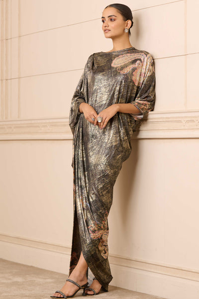 Tarun Tahiliani Draped Dress indian designer wear online shopping melange singapore