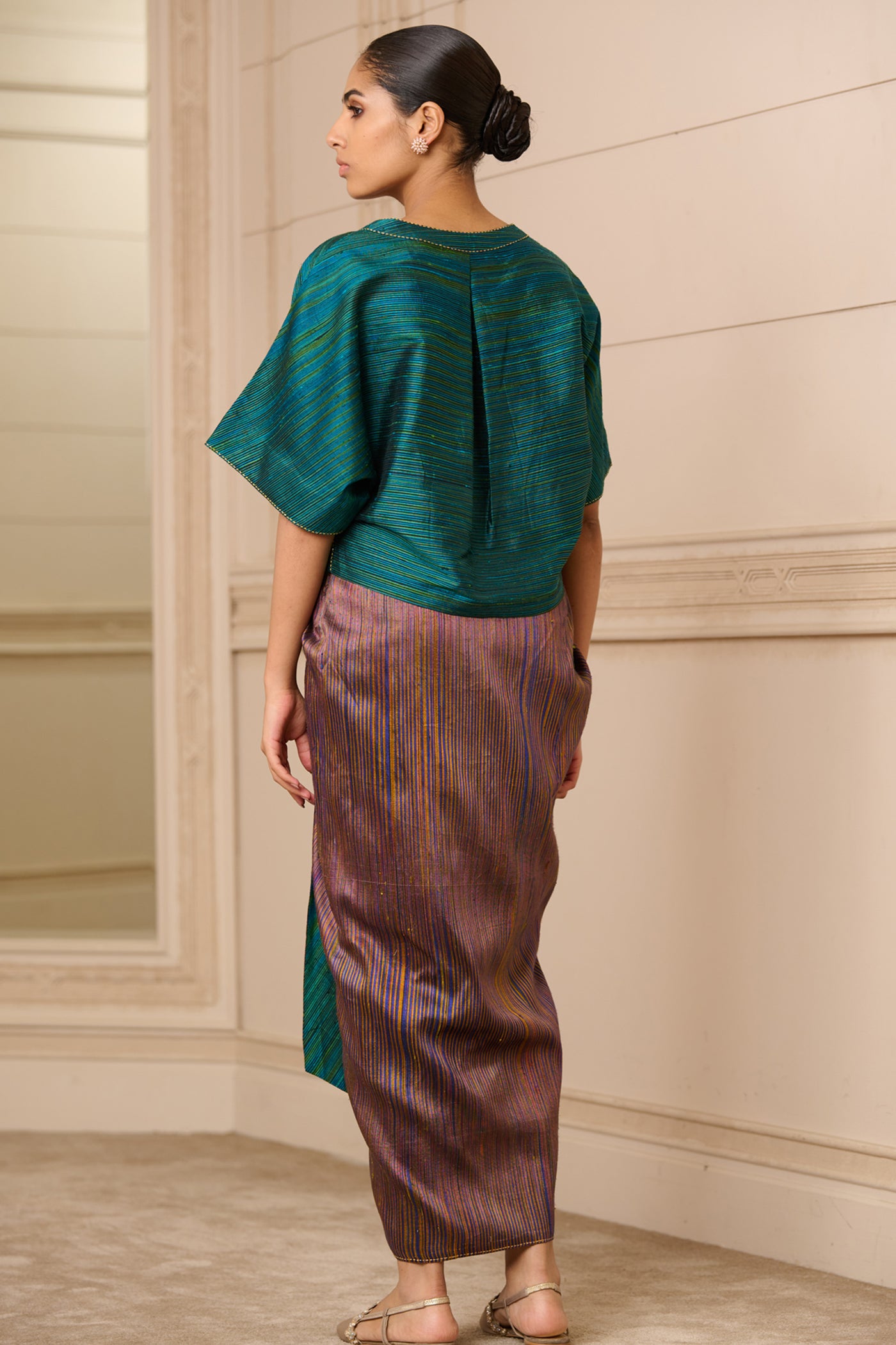 Tarun Tahiliani Draped Skirt indian designer wear online shopping melange singapore